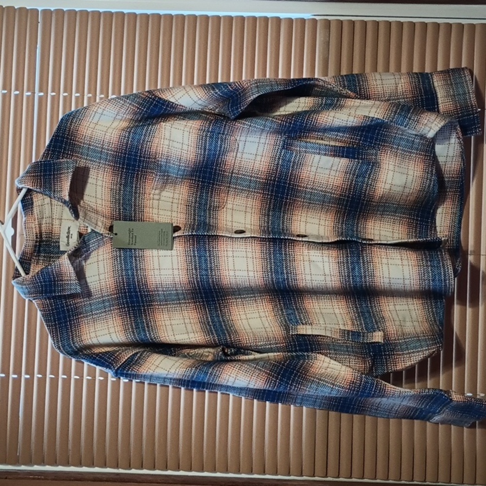 Goodfellow & Co Blue and Cream Plaid Shirt Jacket